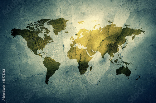 An illustration of a grunge earth map.