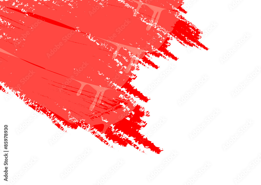 white background and red paint