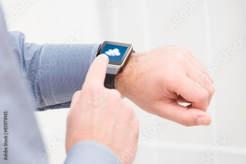 Cloud computing technology with smart watch.