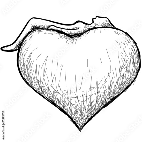 lying above the heart