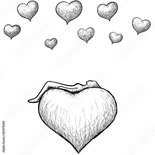 lying above the heart