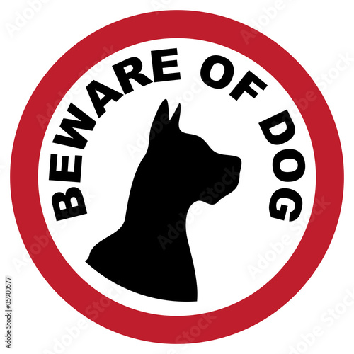 BEWARE OF DOG sign illustration vector