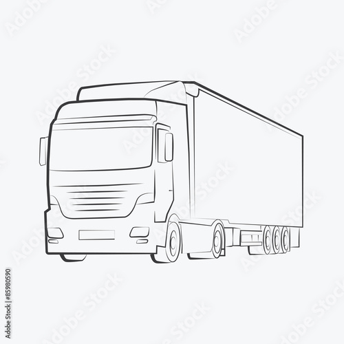 TRUCK OUTLINE ILLUSTRATION VECTOR