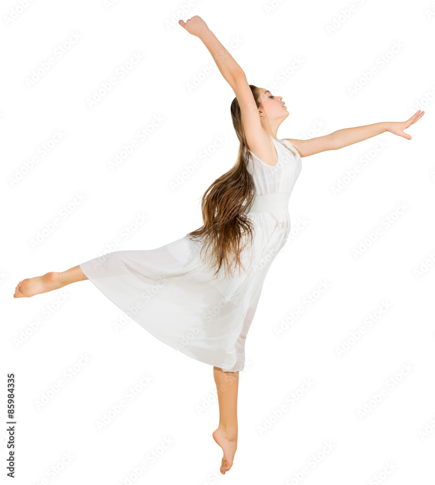 Modern dancer girl isolated