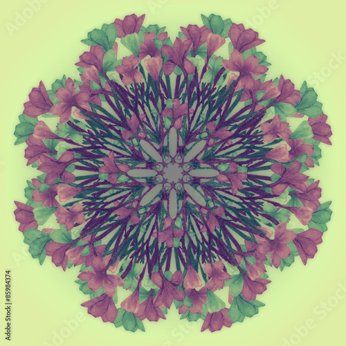 Flower Mandala with light background. Ornamental round floral Pattern.