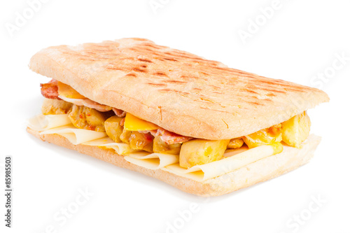 Panini with meat and cheese