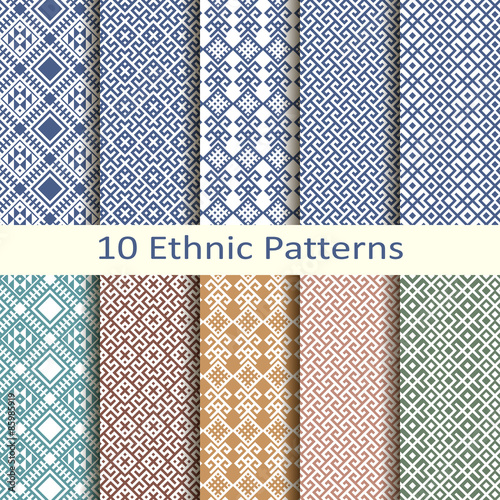 set of ten ethnic patterns