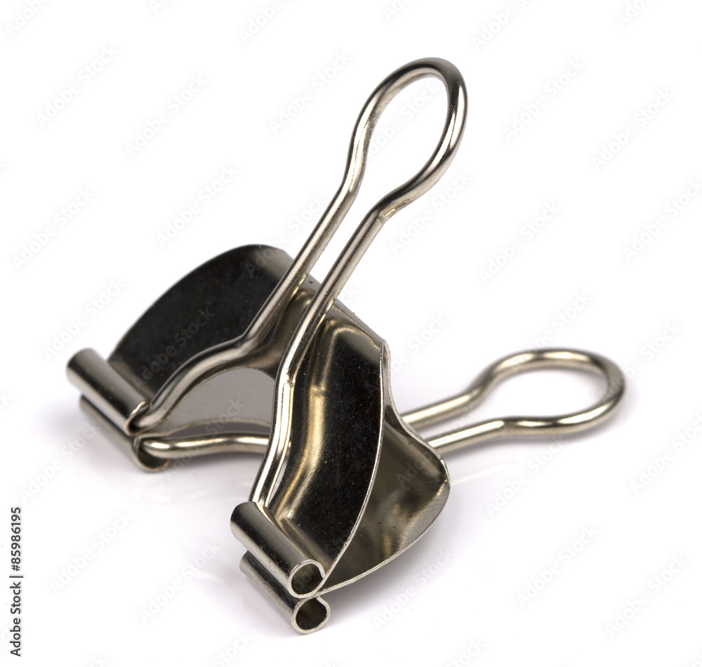 Stainless Paper Clip in White background Stainless Paper Clip in White background