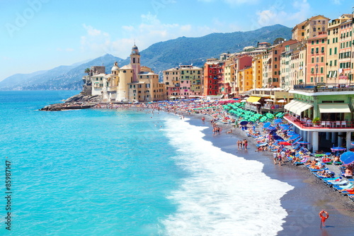 Italy Camogli Liguria beach landscape mediterranean sea