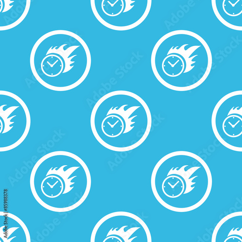 Burning clock sign blue pattern