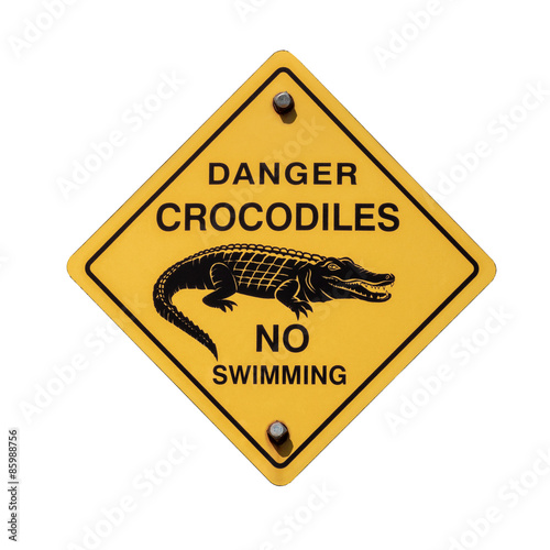 Danger Crocodiles No Swimming Sign Plate 