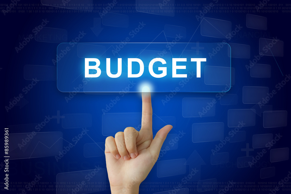 hand press on budget button on touch screen hand press on budget button on touch screen