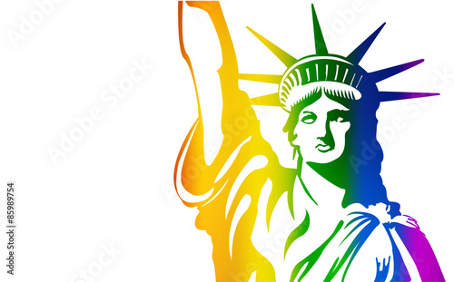 Gay flag colors Statue of Liberty © Pavel_A