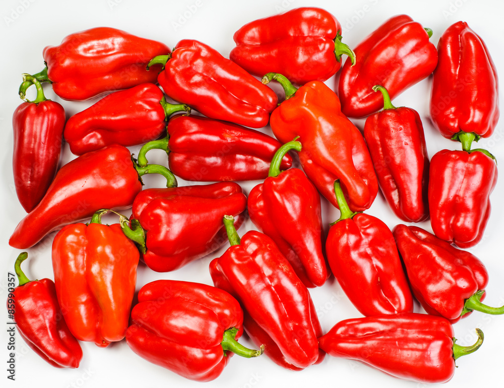 Red sweet peppers background Red sweet peppers background