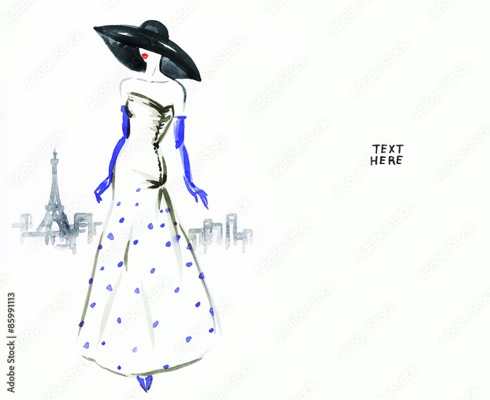 woman with elegant dress .abstract watercolor woman with elegant dress .abstract watercolor