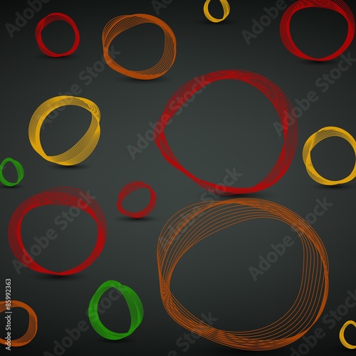 Abstract bubbles background with blank cardboard