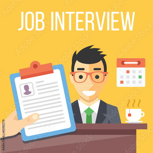 Job interview flat illustration