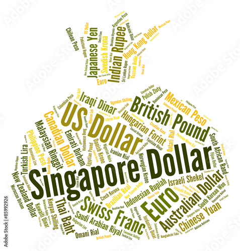 Singapore Dollar Represents Foreign Exchange And Banknote