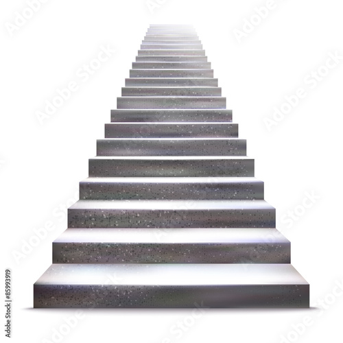 Realistic stone ladder vector illustration photo