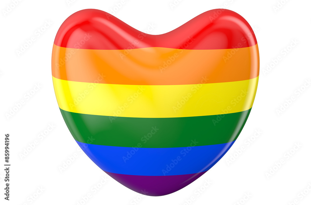 Obraz premium heart with rainbow flag