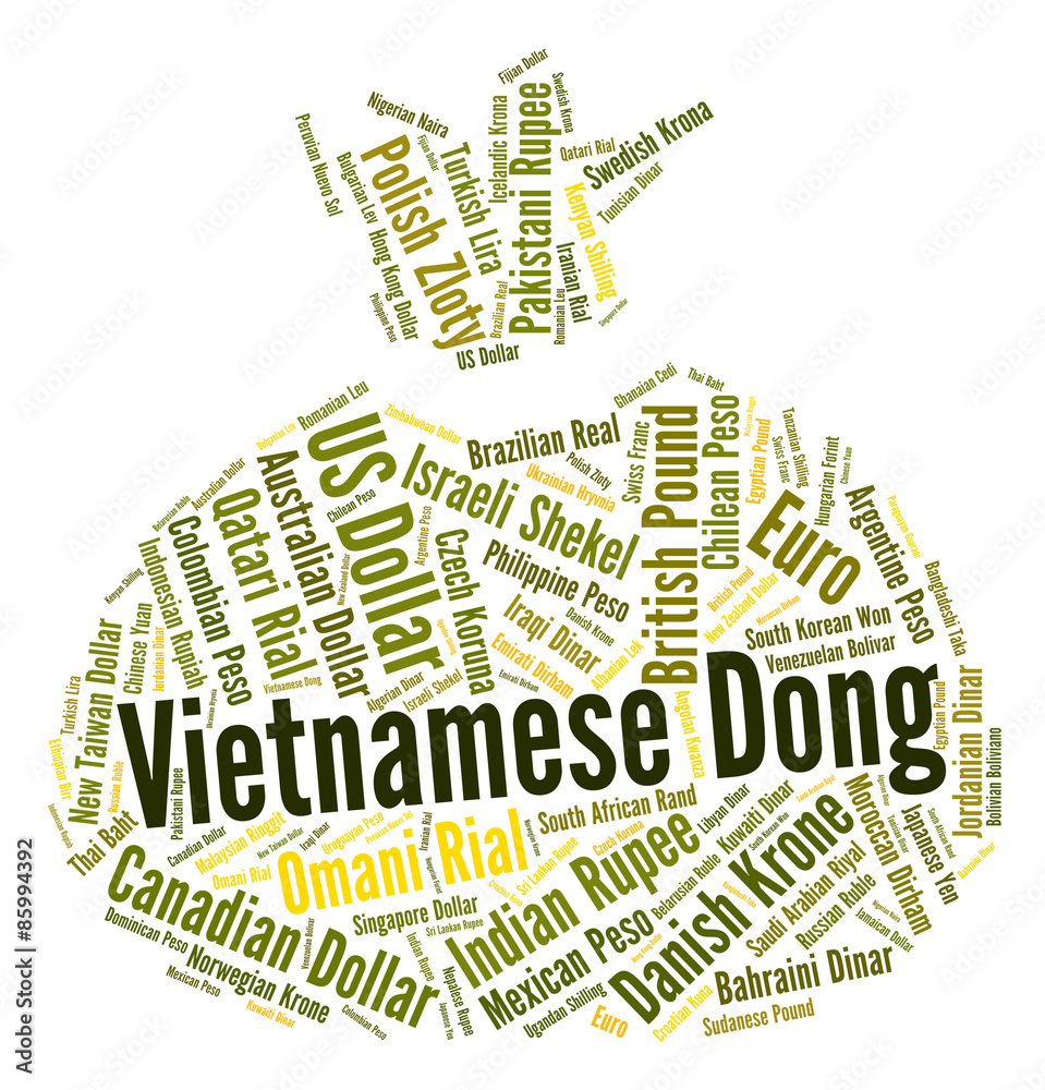Vietnamese Dong Means Foreign Exchange And Banknotes Stock Illustration ...