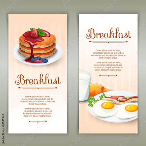Breakfast 2 vertical banners set