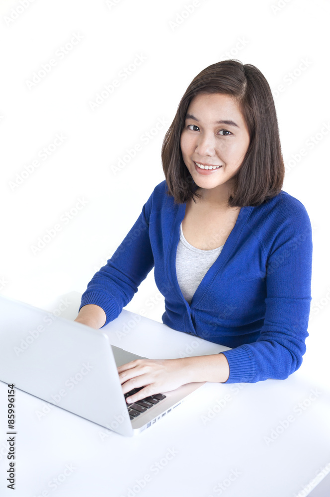 Business woman working with laptop
