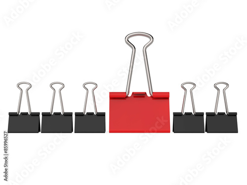 Black and Red Office Clips Row