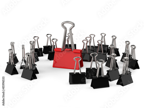 Black and Red Office Clips Row