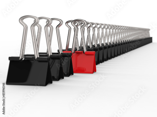 Black and Red Office Clips Row