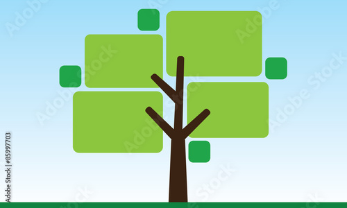 vector background of tree infographic with blank space