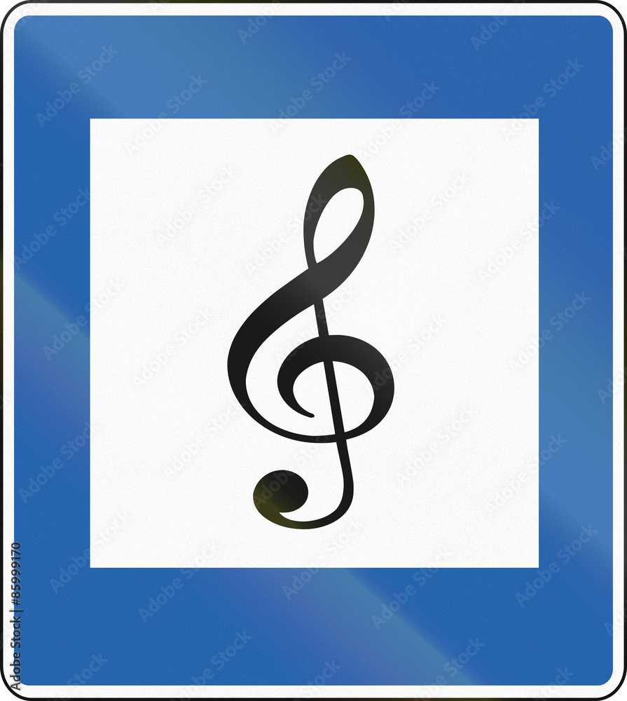 Obraz premium An Icelandic service road sign - Music school