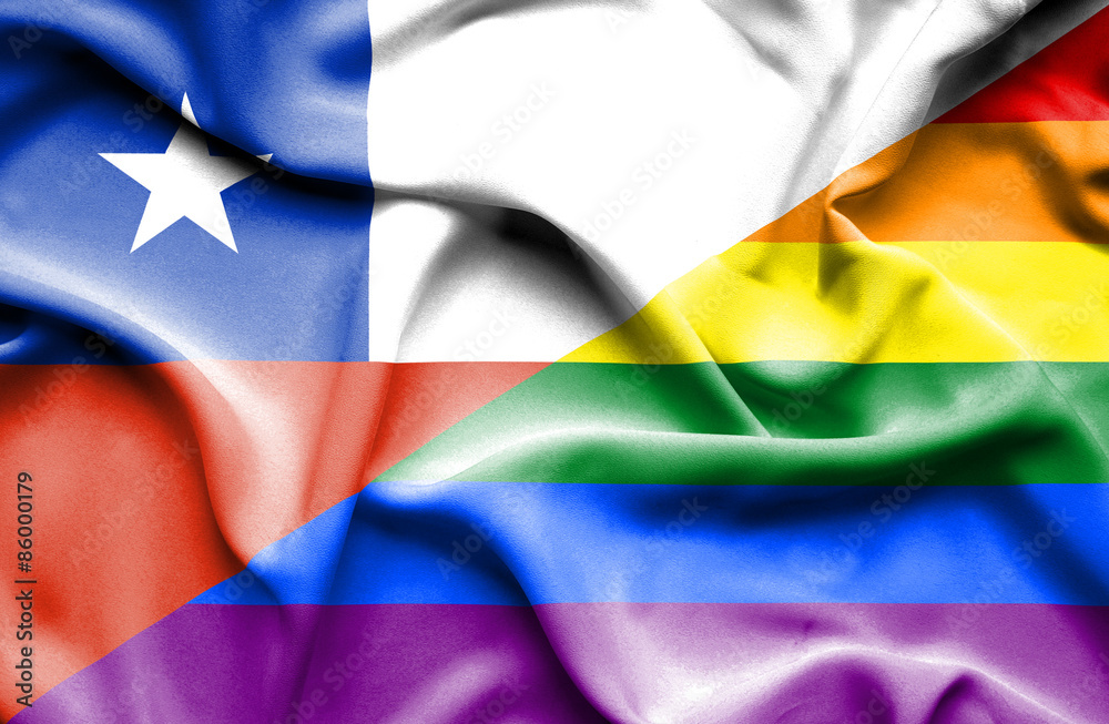 Waving flag of LGBT and Chile Waving flag of LGBT and Chile