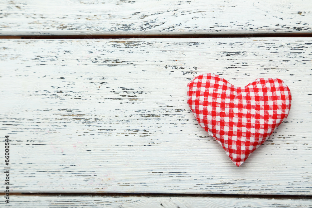 Love hearts on white wooden background