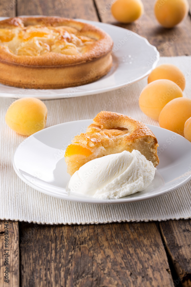 A piece of apricot pie A piece of apricot pie