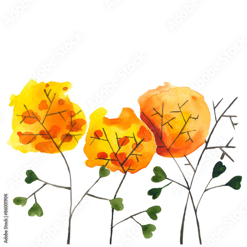 Fototapeta Naklejka Na Ścianę i Meble -  Watercolor vector flowers 