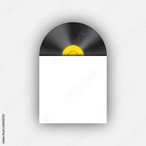 Vinyl record with cover, vector