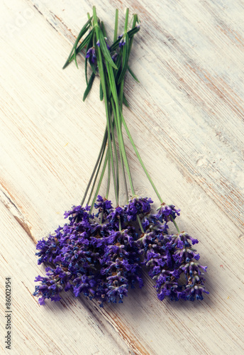 lavender on vintage wood background