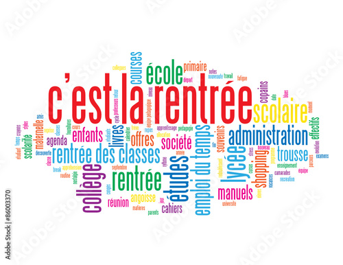 Nuage de Tags Vecteur "C’EST LA RENTRÉE!"