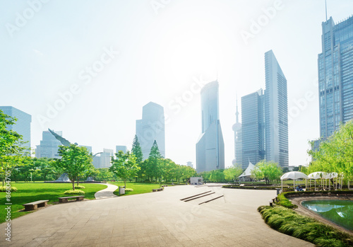 park in lujiazui financial center, Shanghai, China