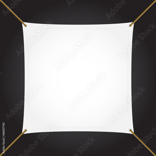 Textile banner with copy space, square, vector