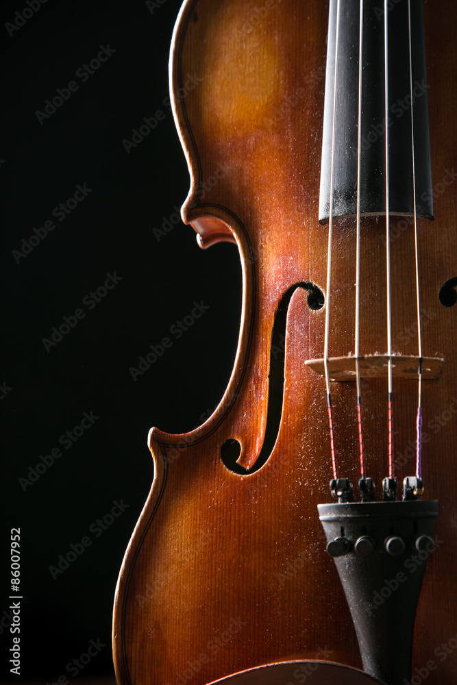 Fototapeta violin in vintage style, close-up
