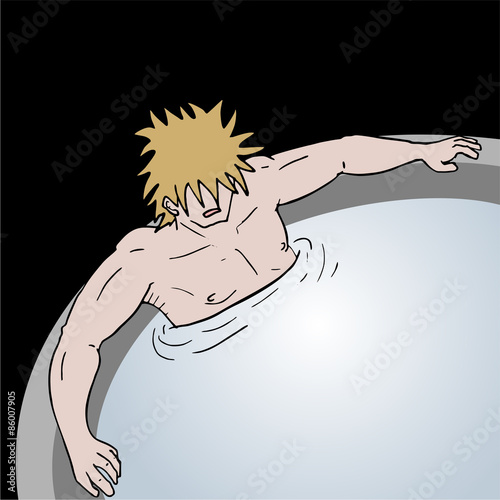 man in jacuzzi