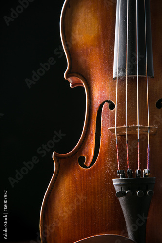 violin in vintage style, close-up