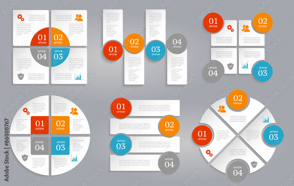 Infographics design template. Business concept with 4 options. Set of design elements. Infographics design template. Business concept with 4 options. Set of design elements.