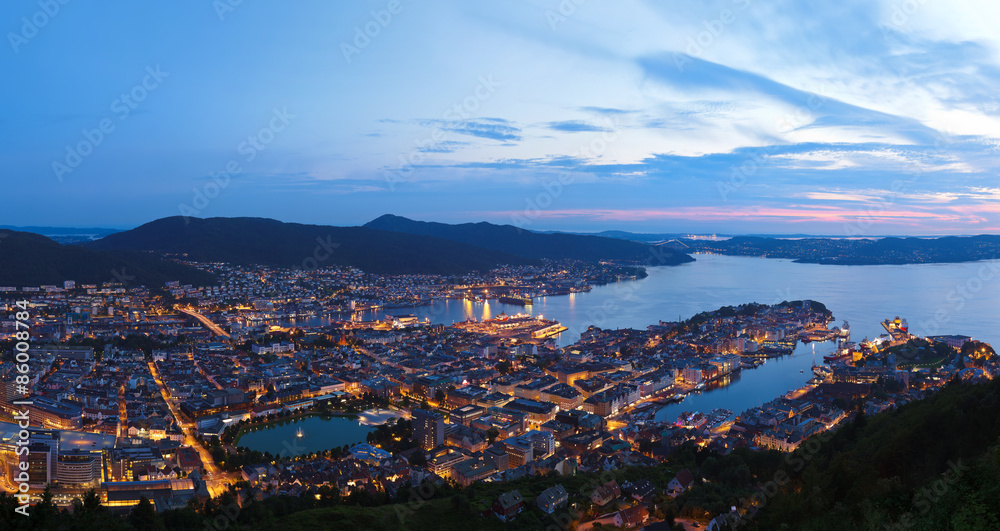 Panorama of Bergen Norway