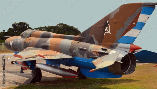 MiG21-PF (Fishbed J) Fighter Jet on Display in Havana, Cuba photo