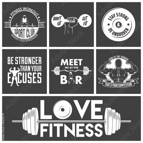 Fitness icons vector set. 