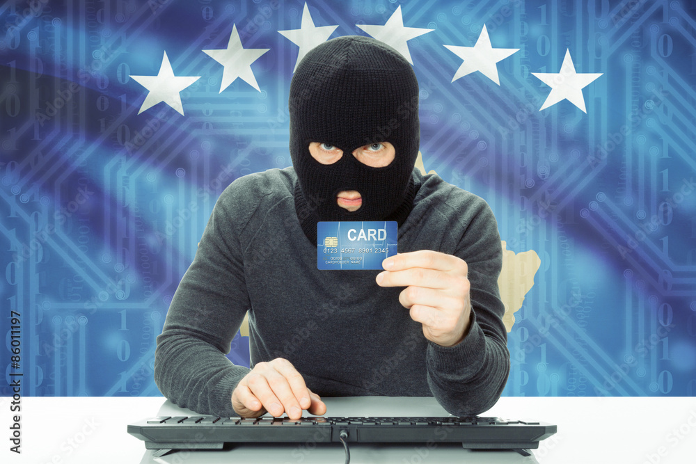 Concept of cybercrime with national flag on background - Kosovo Concept of cybercrime with national flag on background - Kosovo