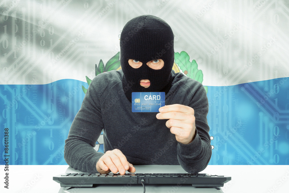 Concept of cybercrime with national flag on background - San Marino Concept of cybercrime with national flag on background - San Marino
